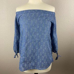 Clarte Off-the-Shoulder Blue Blouse - M